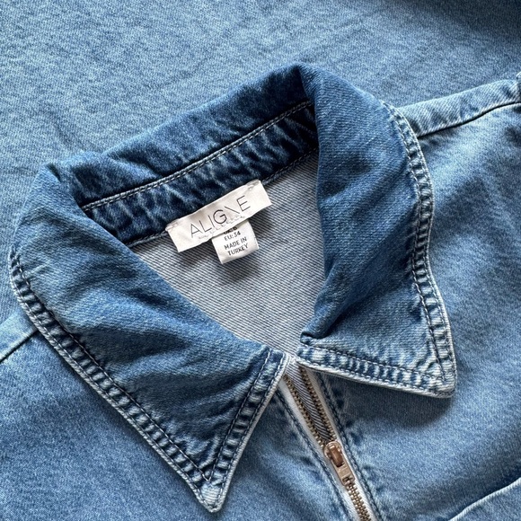 Aligne Gabriella Denim Zip Front Short Sleeve Dress - Picture 3 of 4